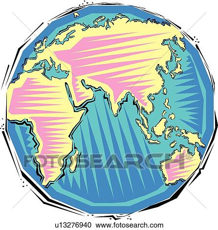 Globe View Large Clip Art Graphic Clipart - Globe. Fotosearch