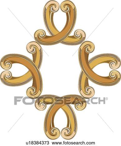 Gold and brown decorative Frame View Large Clip Art Graphic Clipart - Gold and brown decorative Frame. Fotosearch