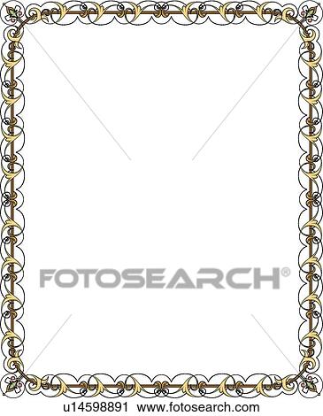 Clipart - Gold and Brown Looped Border. Fotosearch