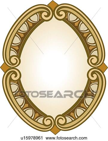 Gold and brown oval Frame View Large Clip Art Graphic Clipart - Gold and brown oval Frame. Fotosearch