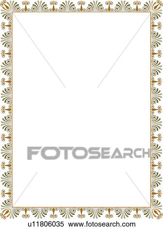Gold and Green Fancy Border View Large Clip Art Graphic Clipart - Gold and Green Fancy Border. Fotosearch