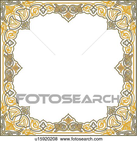 Gold and green fancy frame View Large Clip Art Graphic Clip Art - Gold and green fancy frame. Fotosearch