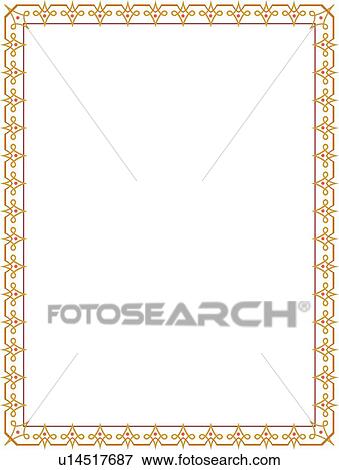 Gold and orange arabesque Border View Large Clip Art Graphic Clip Art - Gold and orange arabesque Border. Fotosearch
