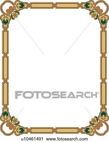 Gold and red linked Border with decorative corners View Large Clip Art Graphic Clipart - Gold and red linked Border with decorative corners. Fotosearch