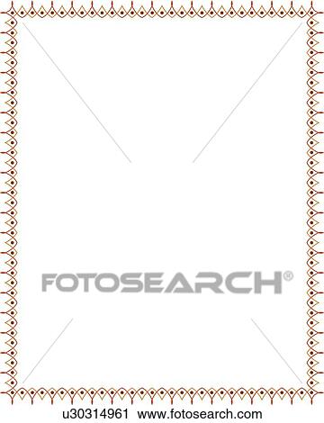 Clipart - Gold and red pattern victorian Border. Fotosearch
