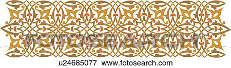 Gold and Red Swirl Arabesque Design View Large Clip Art Graphic Clip Art - Gold and Red Swirl Arabesque Design. Fotosearch