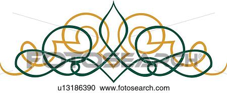 Gold and teal fancy header View Large Clip Art Graphic Clipart - Gold and teal fancy header . Fotosearch
