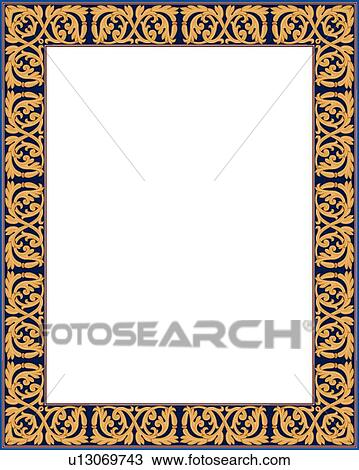 Clipart - Gold Baroque Border. Fotosearch