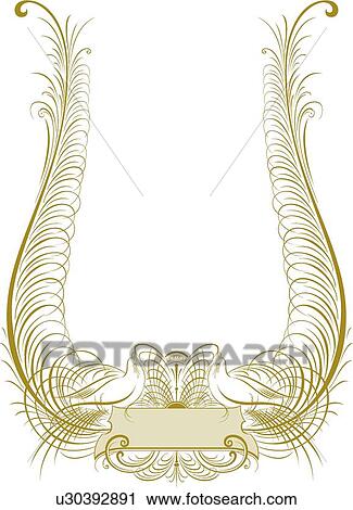 Gold Bird Calligraphic Design View Large Clip Art Graphic Clipart - Gold Bird Calligraphic Design. Fotosearch
