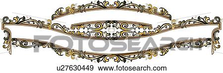 Gold, black and brown arch ribbon banners with leaf accents View Large Clip Art Graphic Clip Art - Gold, black and brown arch ribbon banners with leaf accents. Fotosearch