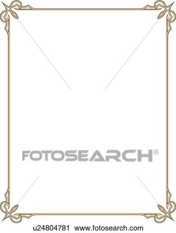 Clipart - Gold Border with Decorative Corner. Fotosearch