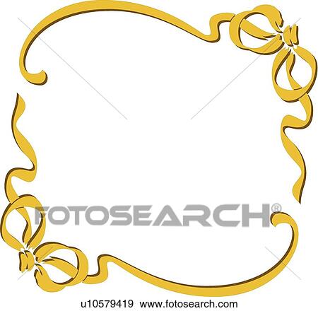 Gold bow frame View Large Clip Art Graphic Clip Art - Gold bow frame. Fotosearch