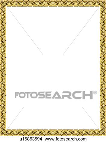 Gold Braid Border View Large Clip Art Graphic Clipart - Gold Braid Border. Fotosearch