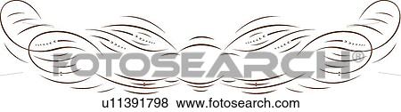 Clip Art - Gold Calligraphic Design of a wispy header. Fotosearch