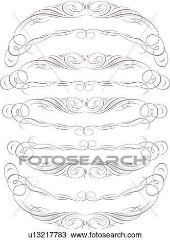 Gold Calligraphic Design of five decorative banners View Large Clip Art Graphic Clipart - Gold Calligraphic Design of five decorative banners. Fotosearch