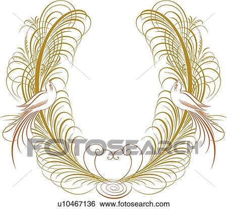 Gold Calligraphic Design with Two Birds View Large Clip Art Graphic Clip Art - Gold Calligraphic Design with Two Birds. Fotosearch