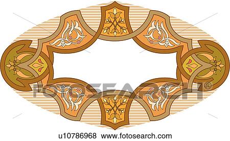 Clip Art - Gold cream brown copy space frame. Fotosearch