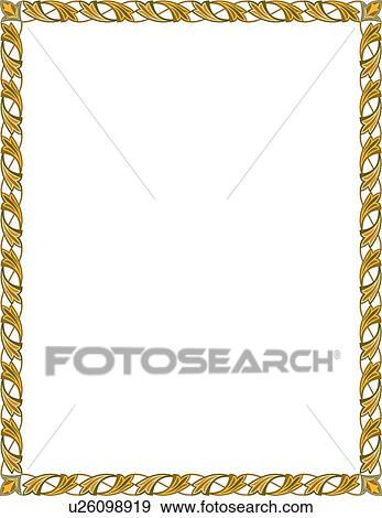 Clip Art - Gold Decorative Border. Fotosearch