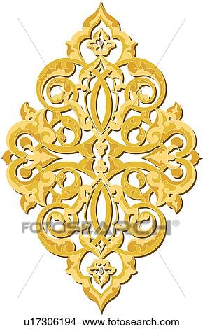 Gold decorative Design Ornament View Large Clip Art Graphic Clipart - Gold decorative Design Ornament. Fotosearch