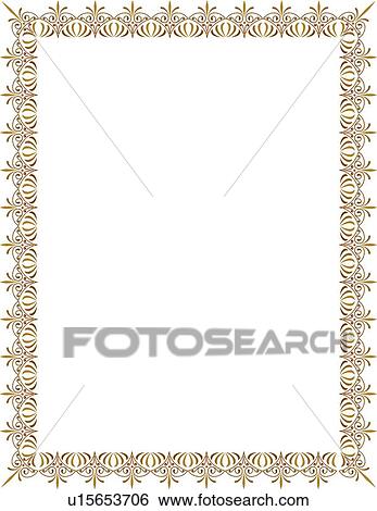 Gold Fancy Border View Large Clip Art Graphic Clip Art - Gold Fancy Border. Fotosearch