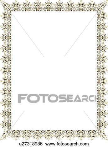 Clip Art - Gold Fancy Border. Fotosearch