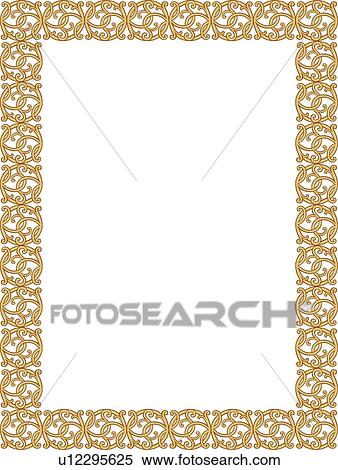 Gold Fancy Border View Large Clip Art Graphic Clipart - Gold Fancy Border. Fotosearch