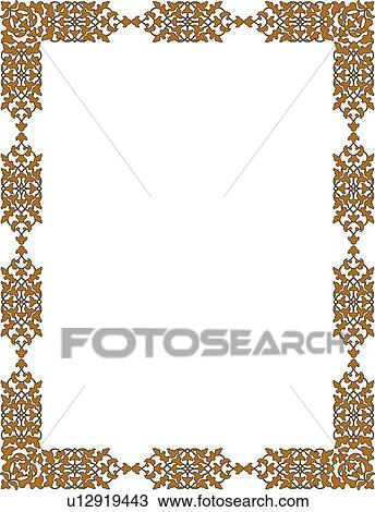 Gold Fancy Border View Large Clip Art Graphic Clipart - Gold Fancy Border. Fotosearch