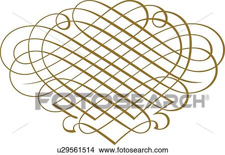 Clipart - Gold Fancy Heart. Fotosearch