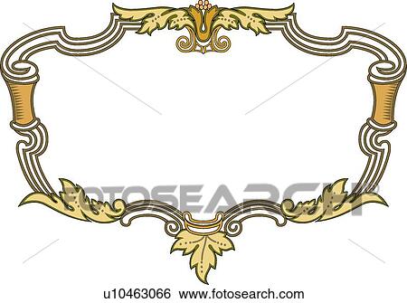 Gold Fancy Leaf Frame View Large Clip Art Graphic Clip Art - Gold Fancy Leaf Frame. Fotosearch