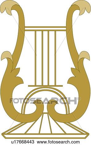 Clipart - Gold harp. Fotosearch