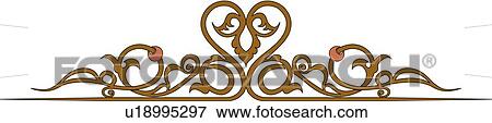 Gold heart header View Large Clip Art Graphic Clip Art - Gold heart header . Fotosearch
