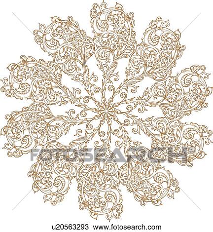 Gold leaf line art Design Ornament View Large Clip Art Graphic Clipart - Gold leaf line art Design Ornament. Fotosearch