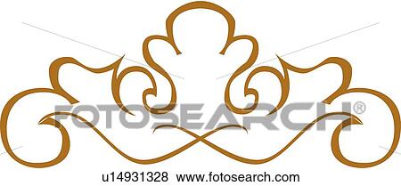 Gold line art View Large Clip Art Graphic Clip Art - Gold line art . Fotosearch