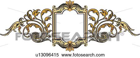 Gold Ornate Frame View Large Clip Art Graphic Clipart - Gold Ornate Frame. Fotosearch
