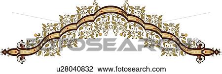 Gold ribbon with green leaves Design Ornament View Large Clip Art Graphic Clipart - Gold ribbon with green leaves Design Ornament. Fotosearch