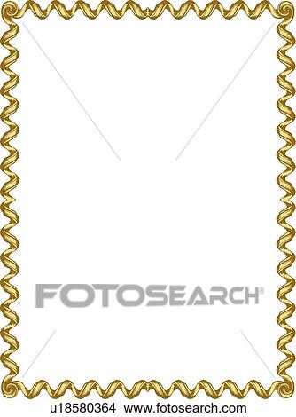 Gold Spiral Border View Large Clip Art Graphic Clipart - Gold Spiral Border. Fotosearch