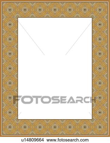 Gold Wheat Pattern Border View Large Clip Art Graphic Clipart - Gold Wheat Pattern Border. Fotosearch