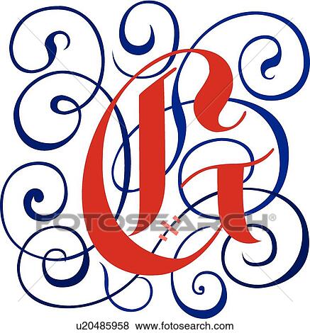 Clip Art - Gothic letter G. Fotosearch