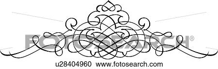 Clipart - Graceful Calligraphic Design header. Fotosearch