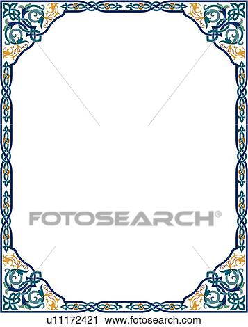 Green and Blue Fluer-de-lis Border View Large Clip Art Graphic Clipart - Green and Blue Fluer-de-lis Border. Fotosearch