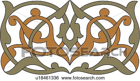 Green and Brown Arabesque Design View Large Clip Art Graphic Clip Art - Green and Brown Arabesque Design. Fotosearch