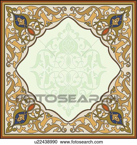 Green and Brown Arabesque Design View Large Clip Art Graphic Clipart - Green and Brown Arabesque Design. Fotosearch
