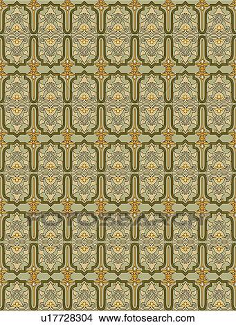 Green and brown fancy background pattern View Large Clip Art Graphic Clipart - Green and brown fancy background pattern . Fotosearch