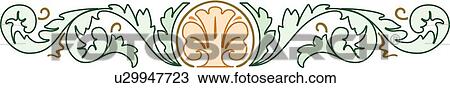 Green and Brown Floral Design Ornament View Large Clip Art Graphic Clipart - Green and Brown Floral Design Ornament. Fotosearch