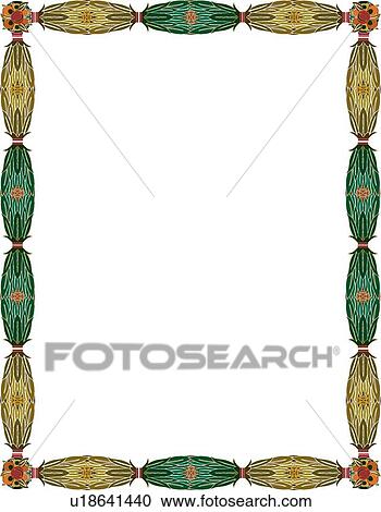Green and brown flower victorian Border View Large Clip Art Graphic Clipart - Green and brown flower victorian Border. Fotosearch