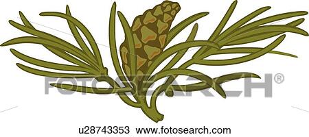 Clipart - Green and brown horizontal plant Design Ornament. Fotosearch