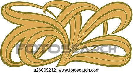 Clipart - Green and brown swirl Design Ornament. Fotosearch