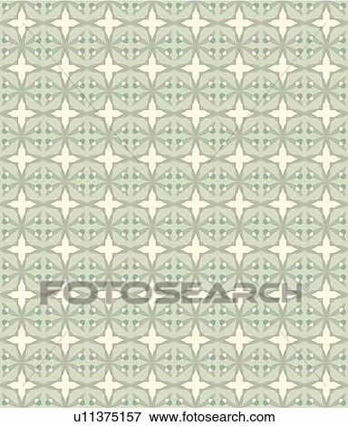 Clip Art - Green and Cream Decorative Background Pattern. Fotosearch