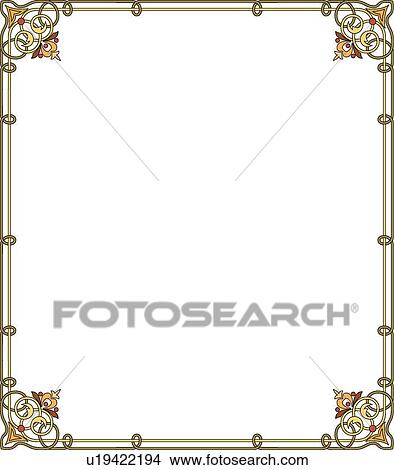 Clipart - Green and Gold Border. Fotosearch