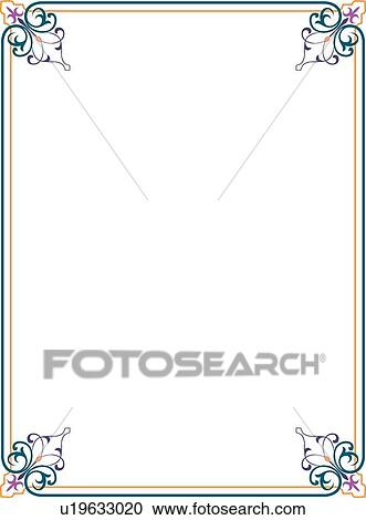Clipart - Green and Gold Border with Decorative Corners. Fotosearch